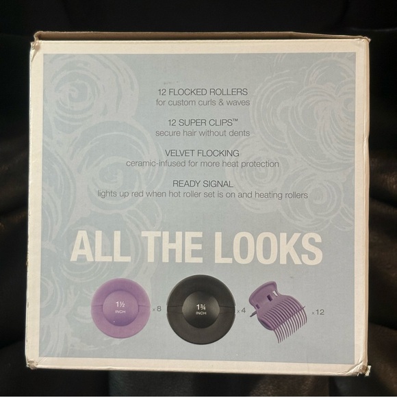 Conair Waves And Volume Jumbo 1 1/2” - 1 3/4” Flocked Ceramic Hot Rollers Clips - Picture 4 of 4